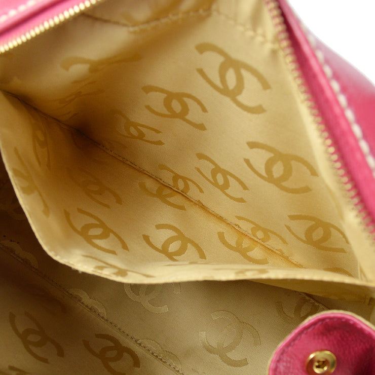 Chanel 2003-2004 Wild Stitch Handbag Pink Calfskin