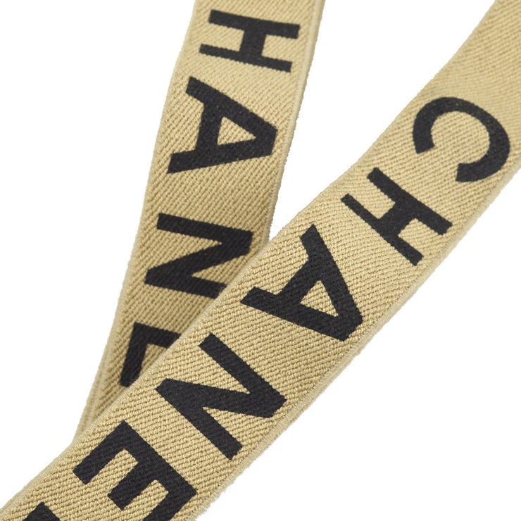 Chanel Beige Logo Suspenders