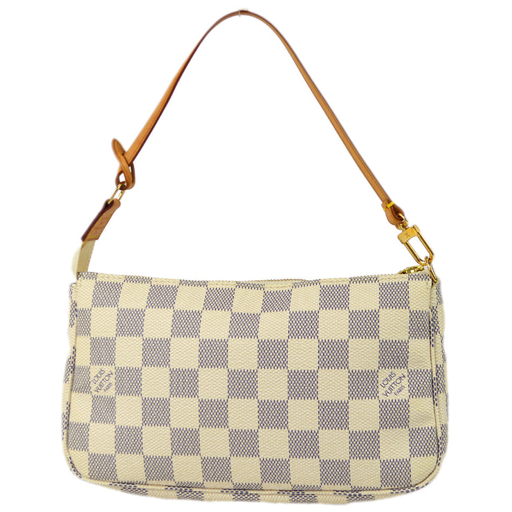 Louis Vuitton Pochette Accessoires Handbag Damier Azur N51985