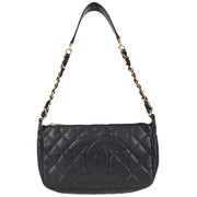 Chanel 2003-2004 Shoulder Bag Black Caviar