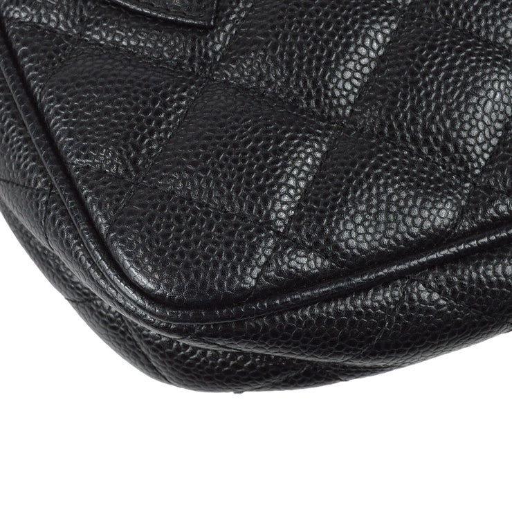 Chanel 2003-2004 Shoulder Bag Black Caviar