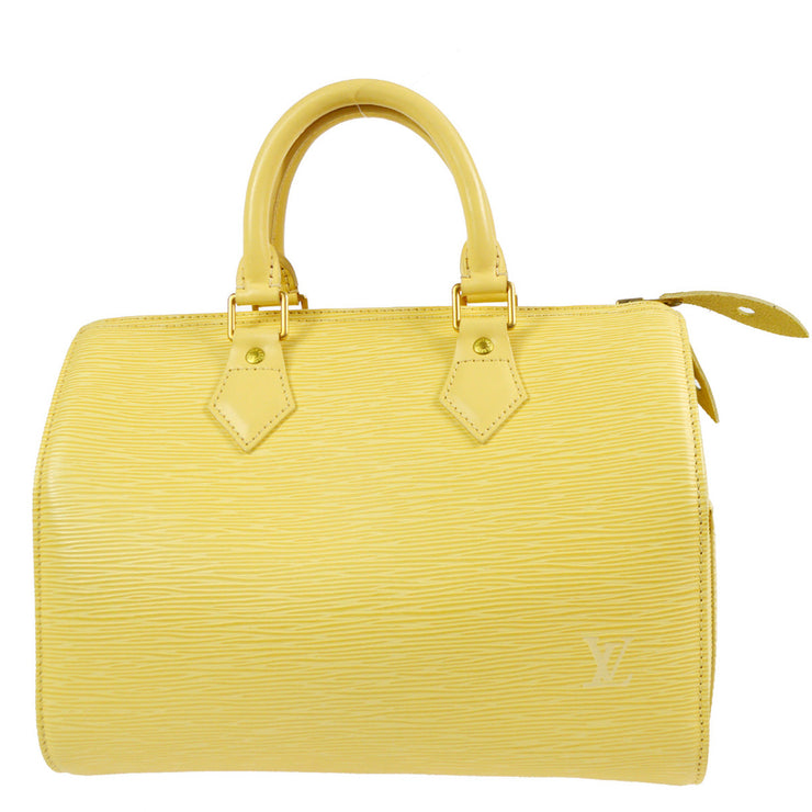 Louis Vuitton Yellow EPI Speedy 25