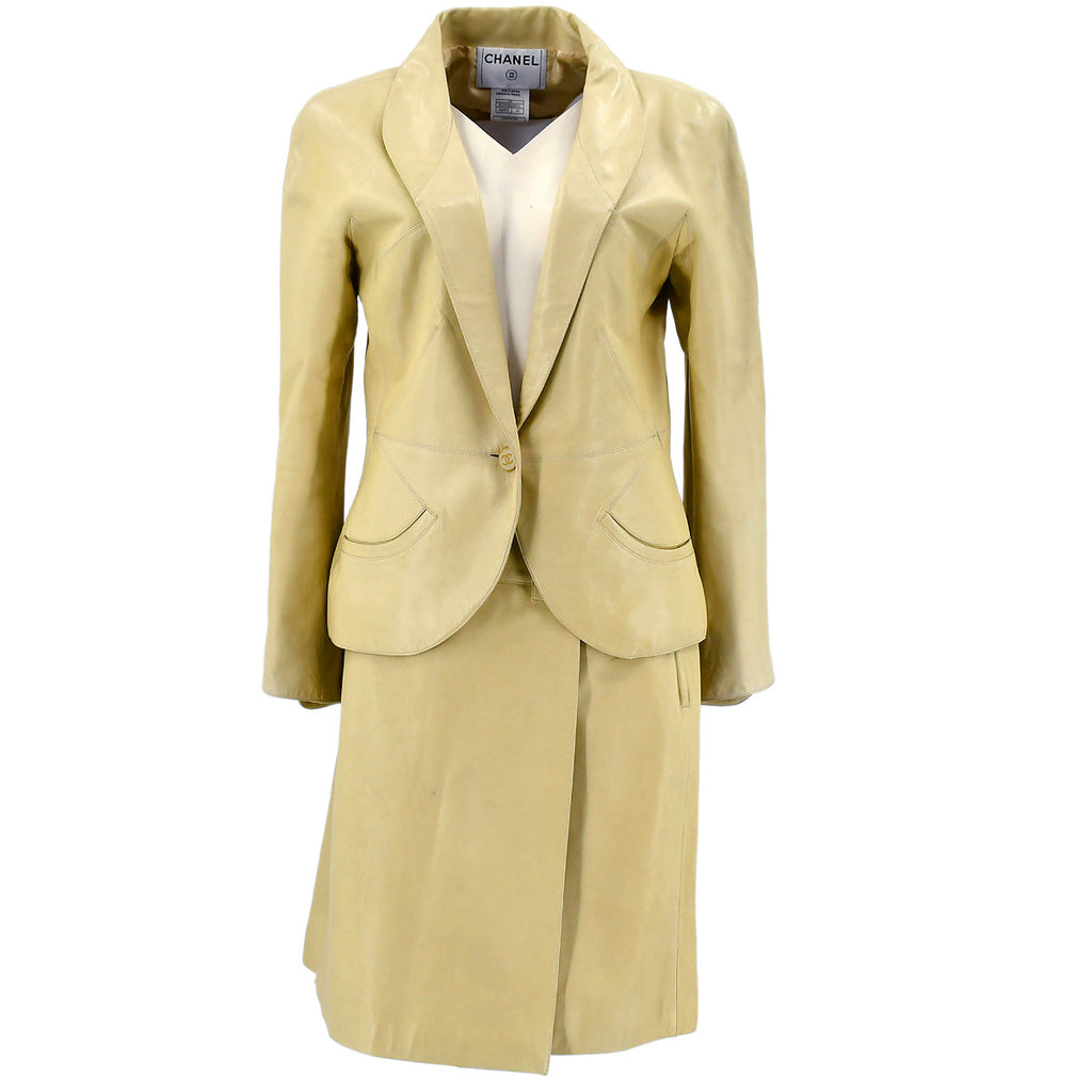 Chanel Setup Suit Jacket Skirt Beige 01P #42