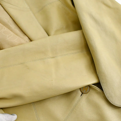 Chanel 2001 spring CC-buttons skirt leather suit #42