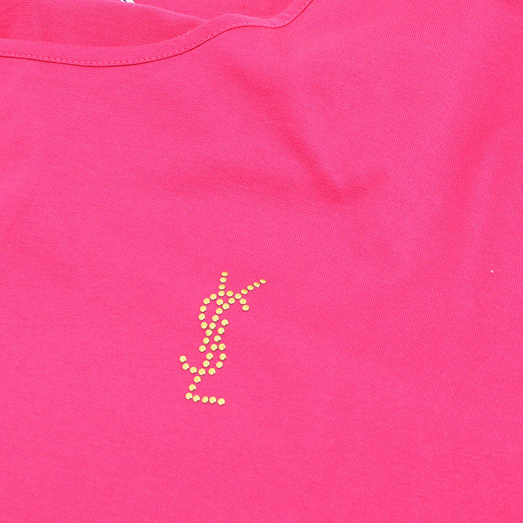 Yves Saint Laurent Cassandre-logo rhinestone-embellished T-shirt #M