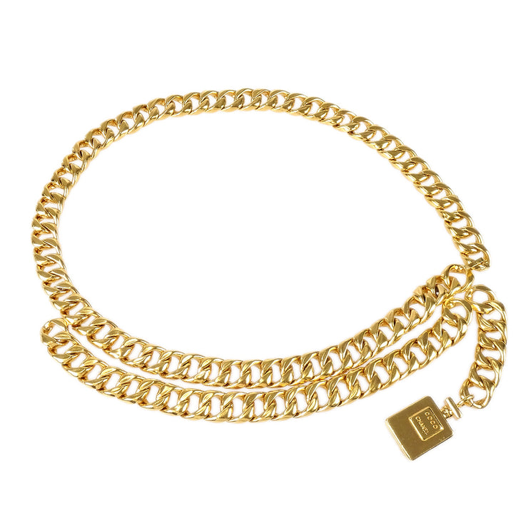 Chanel Perfume Chain Belt Gold Small Good
