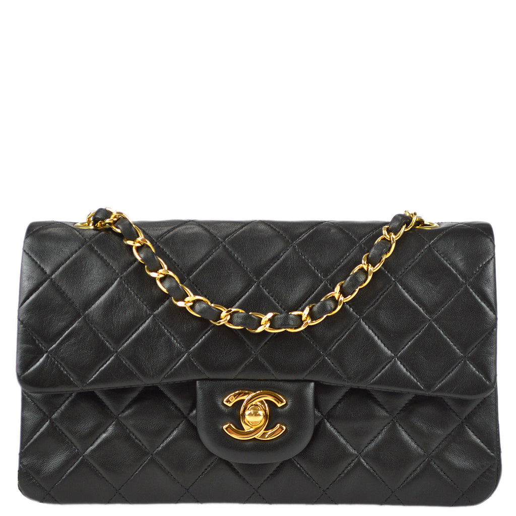 CHANEL Chanel Classic Double Flap Bag Quilted Lambskin Small - Black