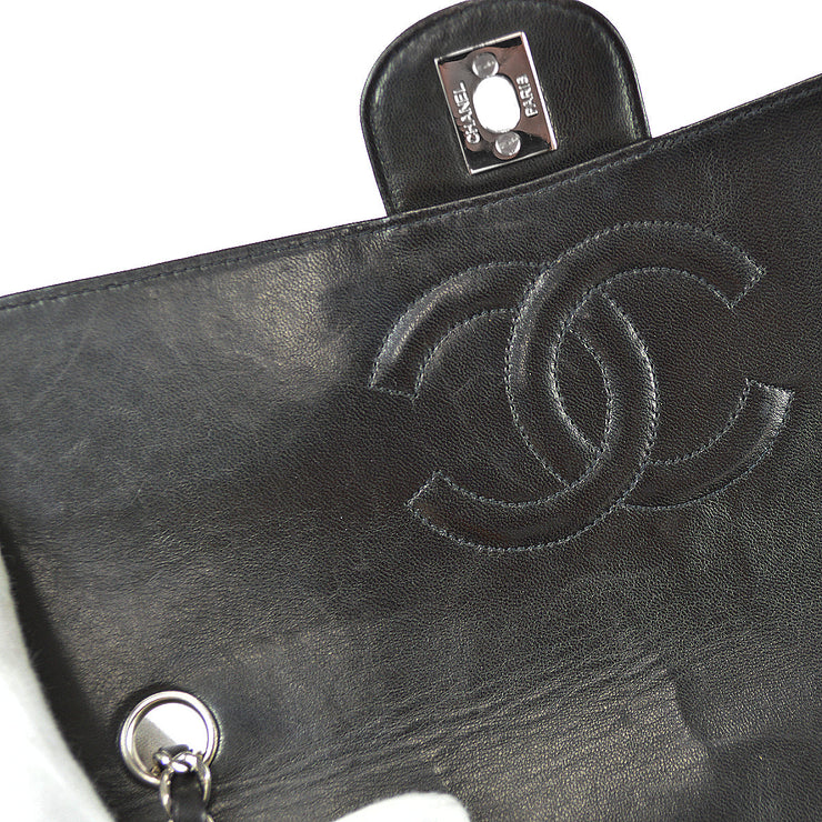 Chanel 1996-1997 Micro Quilted Classic Single Flap SHW Black Lambskin