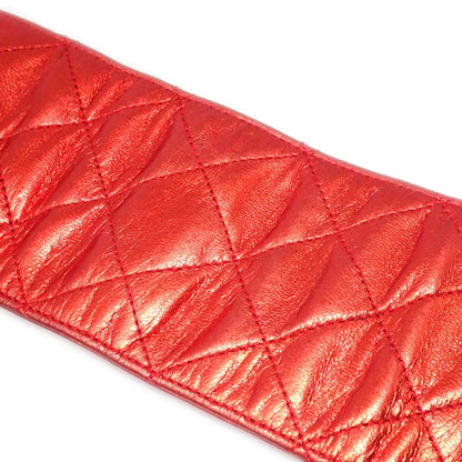 Chanel Turnlock Bangle Red Lambskin