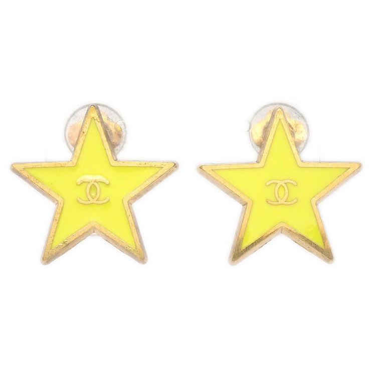 Chanel Star Earrings Clip-On Yellow 01P