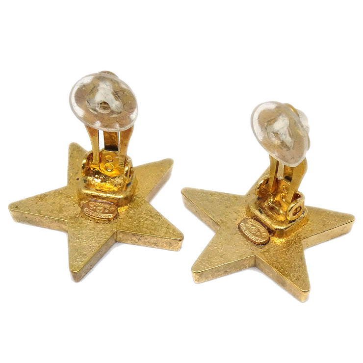 Chanel Star Earrings Clip-On Yellow 01P