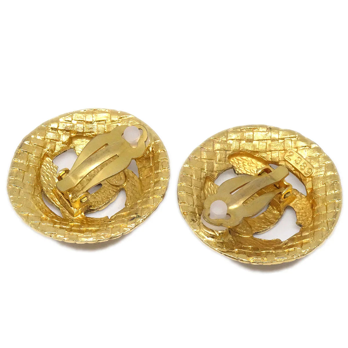 Chanel Button Earrings Clip-On Gold 29/2889