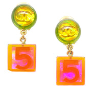 Chanel Dangle Cube Earrings Clip-On 97P