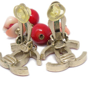 Chanel Dangle Earrings Clip-On Red A11C