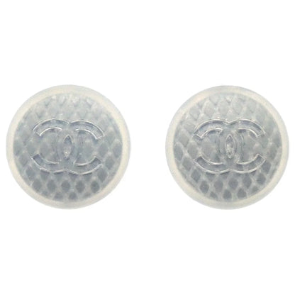 Chanel Button Earrings Clip-On Gray 99S