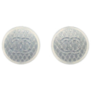 Chanel Button Earrings Clip-On Gray 99S