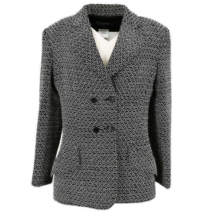 Chanel 1998 spring double-breasted tweed blazer #38