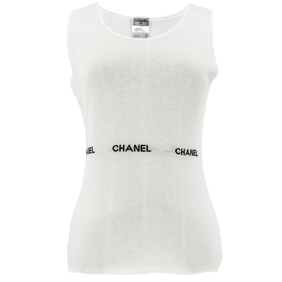 Chanel Sleeveless Tops White 04P #38