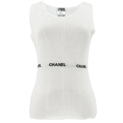 Chanel Sleeveless Tops White 04P #38