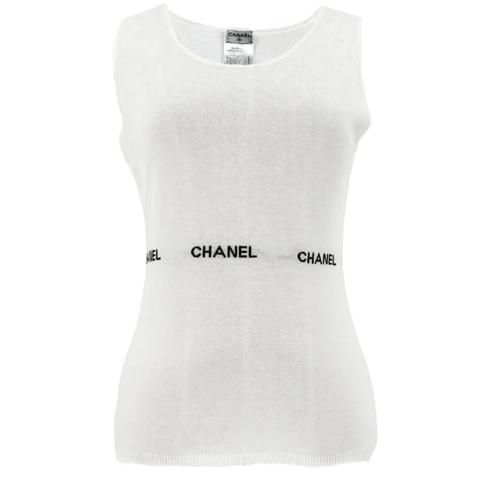 Chanel Sleeveless Tops White 04P #38