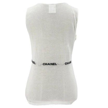 Chanel Sleeveless Tops White 04P #38