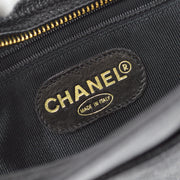 Chanel 1996-1997 Triple CC Tote Bag 25 Black Caviar
