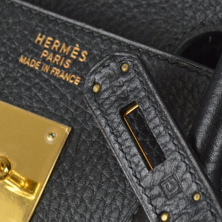 Hermes 1999 Birkin 35 Handbag Black Ardennes