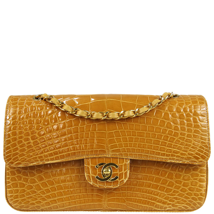 Chanel Vintage Classic Double Flap Bag Alligator Small