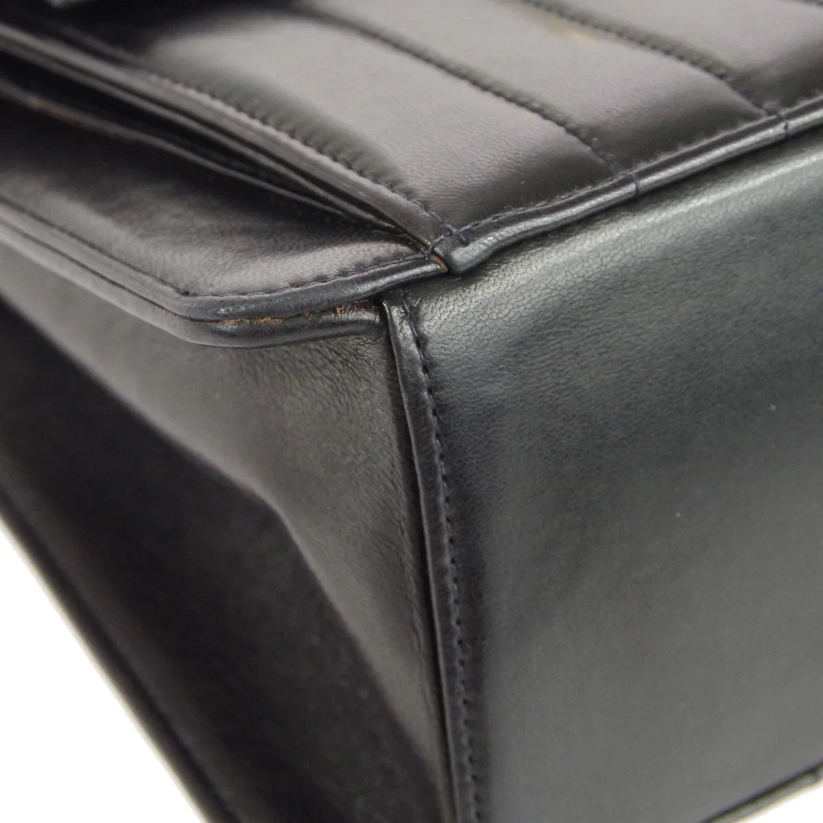 Chanel * 1991-1994 Black Lambskin Mini Vertical Stitch Flap Bag