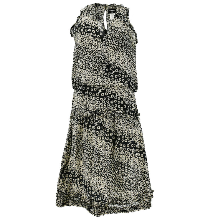Chanel 2003 spring floral-print sleeveless dress #40