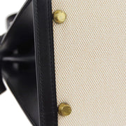 Hermes * 2002 Kelly 28 Sellier Black Toile H Box Calf