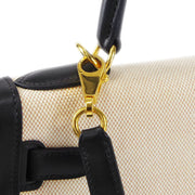 Hermes * 2002 Kelly 28 Sellier Black Toile H Box Calf