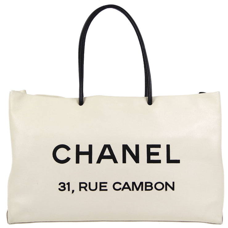 Chanel * 2008-2009 Essential Tote 40 White Calfskin