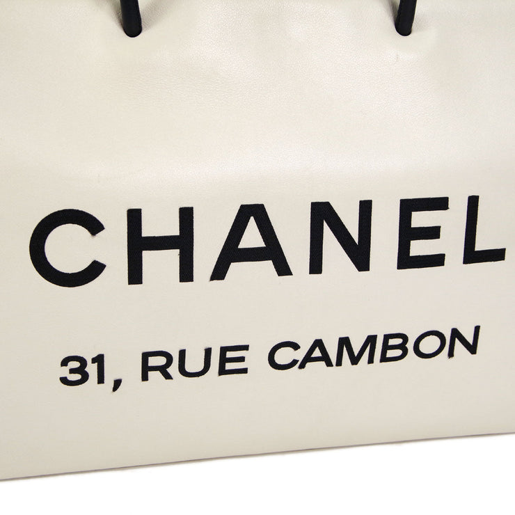 Small white leather '31 Rue Cambon' tote bag