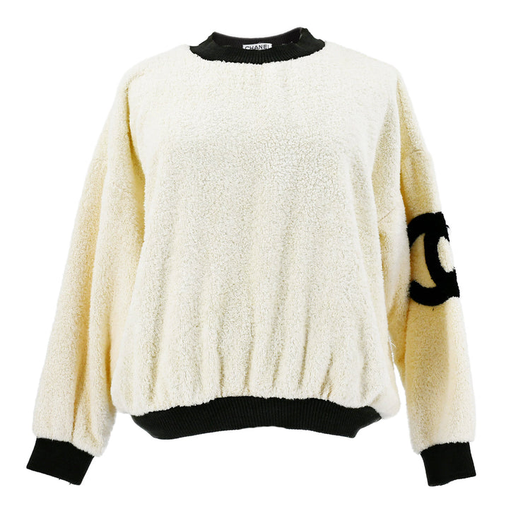 Chanel 1992 CC faux-shearling sweatshirt