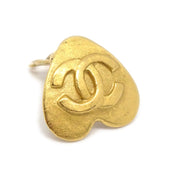 Chanel Heart Earrings Clip-On Gold 95P