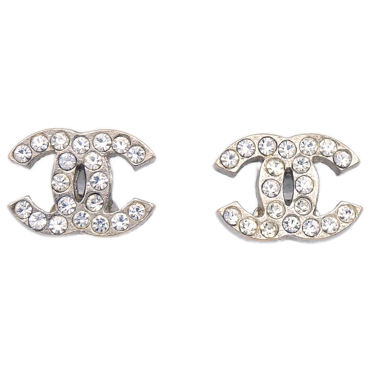 Chanel 2009 Crystal & Silver CC Studs Earrings – AMORE Vintage Tokyo