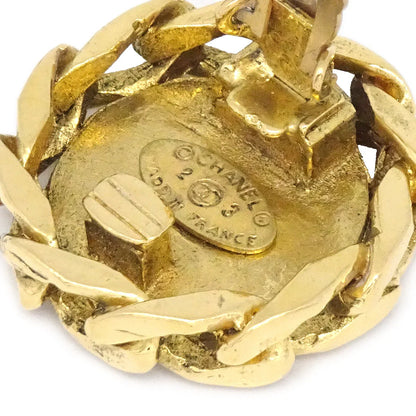 Chanel 1988 Crystal & Gold CC Earrings Clip-On