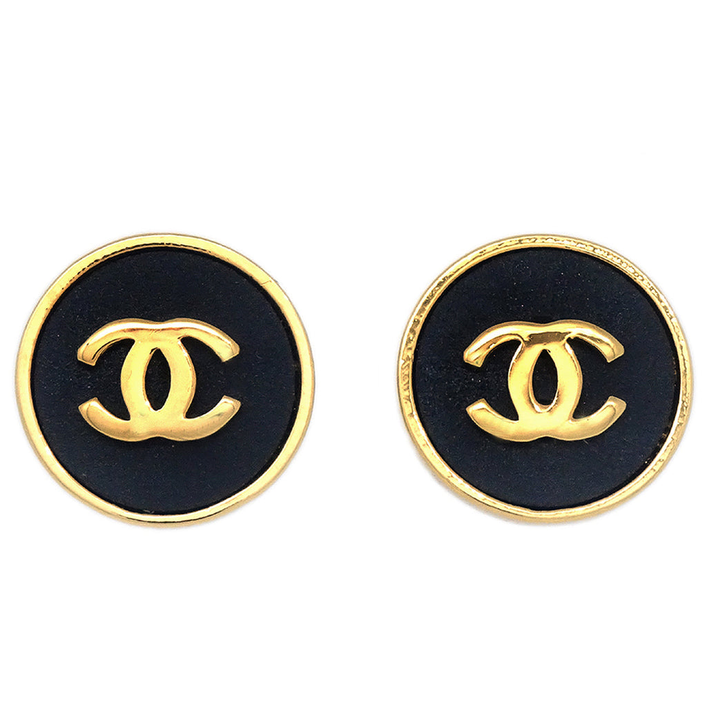 Chanel Button Earrings Black Clip-On 26 – AMORE Vintage Tokyo