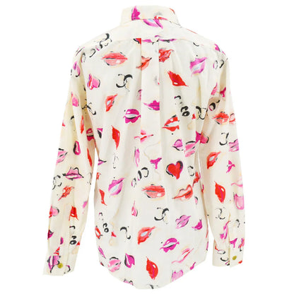 Chanel Lipstick Pattern Cotton Shirt #38