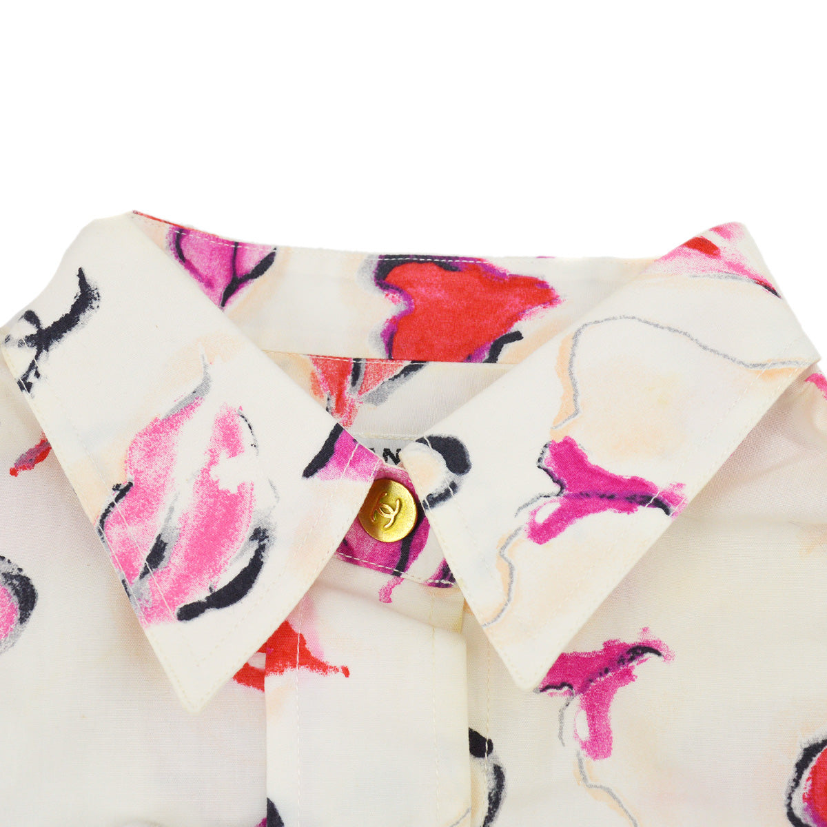 Chanel lipstick-print cotton shirt #38 – AMORE Vintage Tokyo