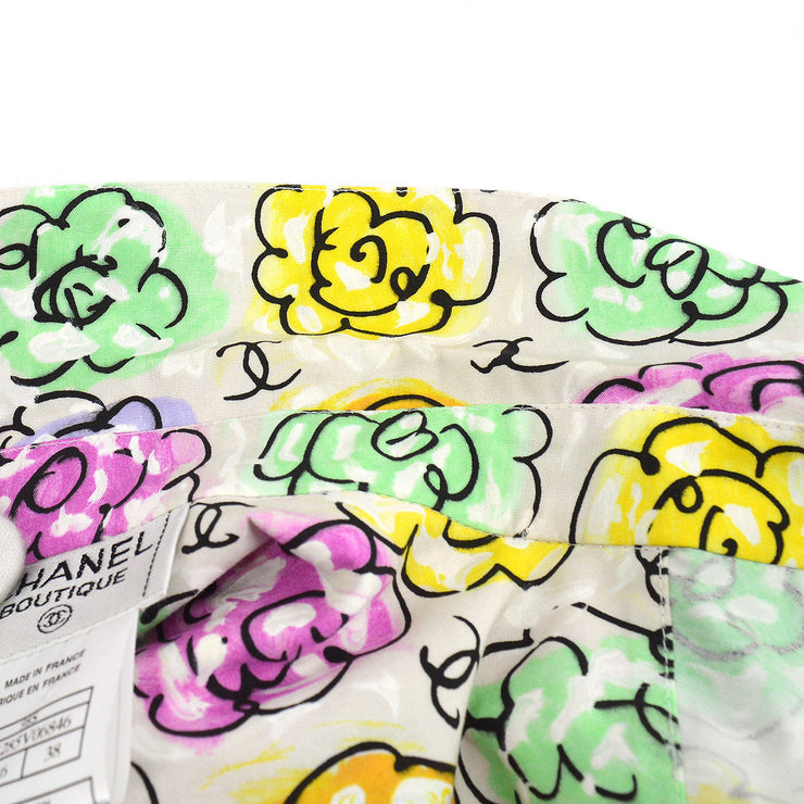 Chanel 1998 high-summer Camélia-print cotton shirt #38