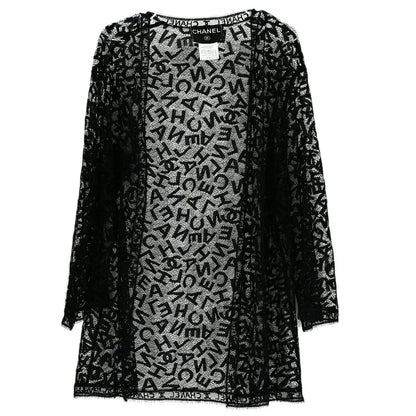 Chanel 1998 Fall Logo Lace Open Cardigan #40