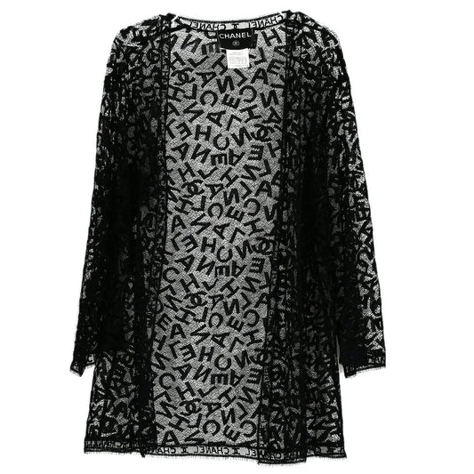 Chanel 1998 Fall Logo Lace Open Cardigan #40