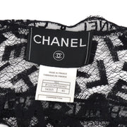 Chanel 1998 fall logo-embroidered sheer lace jacket #40