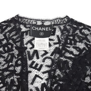 Chanel 1998 fall logo-embroidered sheer lace jacket #40