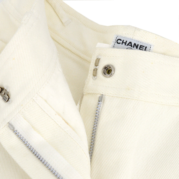 Chanel CC stitch straight-leg jeans #36