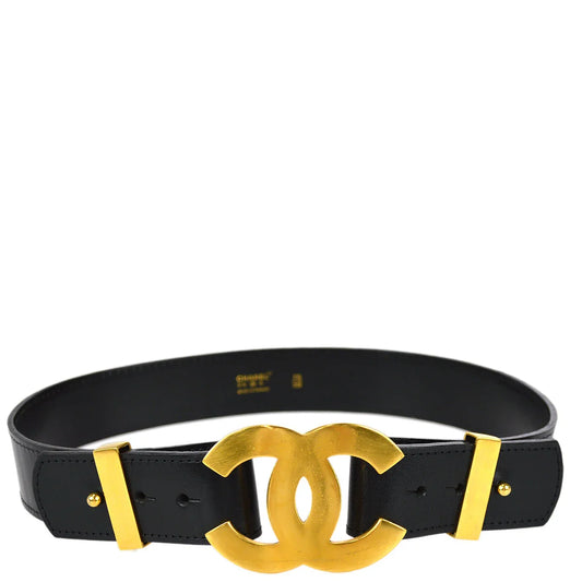 Chanel 1996 CC Buckle Belt Black #75