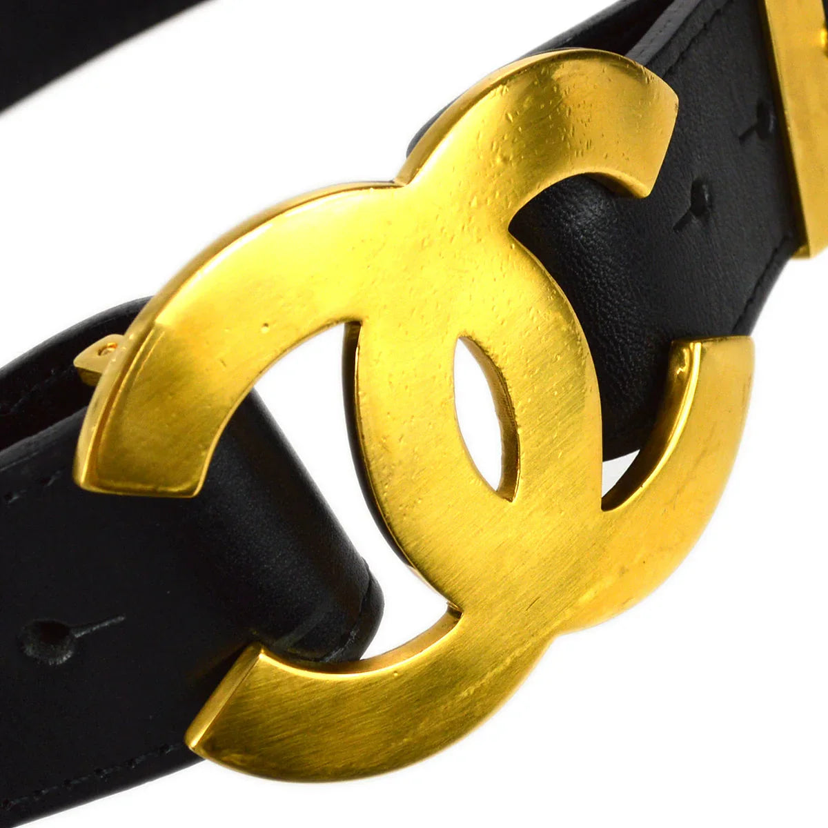 Chanel 1996 CC Buckle Belt Black #75