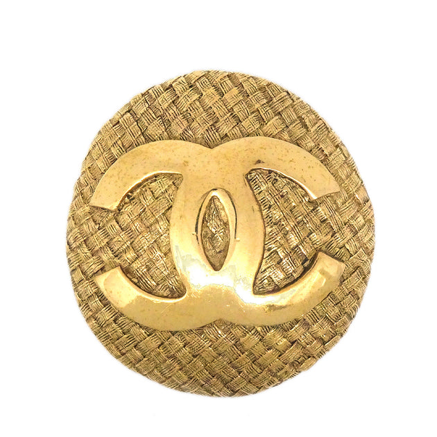Chanel 1994 Oval Woven CC Brooch Pin Gold 1259 – AMORE Vintage Tokyo